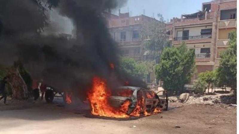 إصابة شخصين في انقلاب سيارة ملاكى واشتعال النيران بها بالوادى الجديد