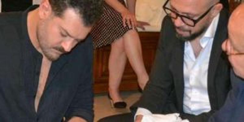 عمرو يوسف من عقد قران جميلة عوض 