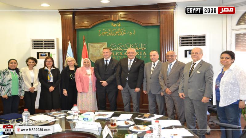 استقبال وفد جامعة جون مولان 3 الفرنسية بجامعة الإسكندرية