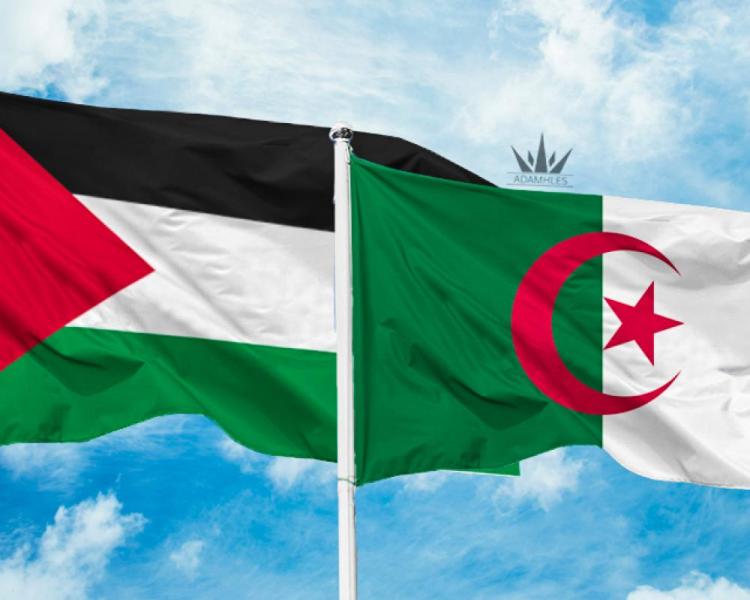 علم الجزائر مع فلسطين 