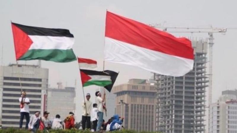 علم إندونسيا وفلسطين