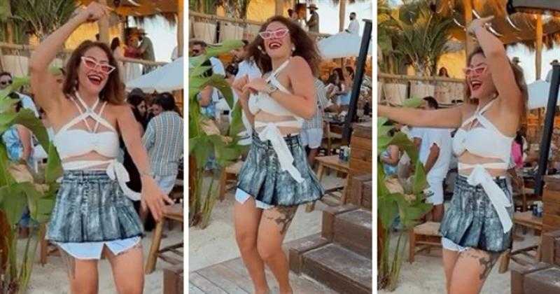 هيدي كرم تنشر فيديو مثير لرقصها الحيوي في الساحل الشمالي