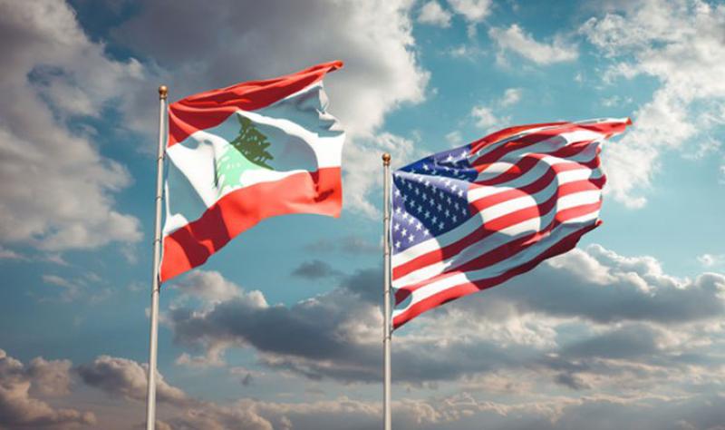 علم لبنان وأمريكا