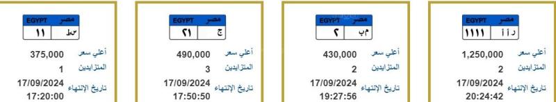 الأسعار تتجاوز مليون جنيه.. لوحات معدنية مميزة جديدة تدخل المنافسة