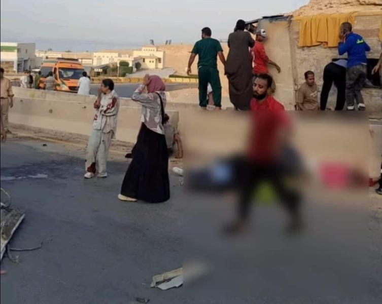 حادث انقلاب أتوبيس بطريق الجلالة