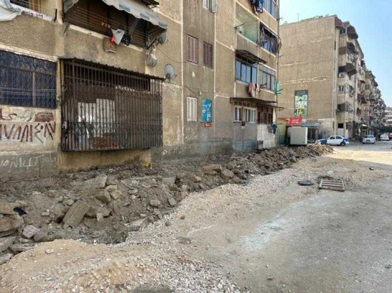 استمرار أعمال تطوير ورفع كفاءة منطقة علي بن أبي طالب بحي الزهور ببورسعيد