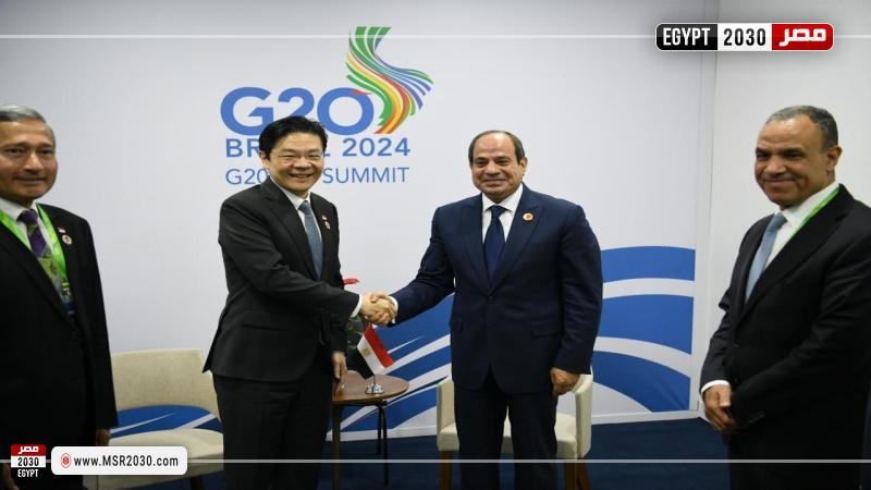 الرئيس السيسي يلتقي رئيس وزراء سنغافورة