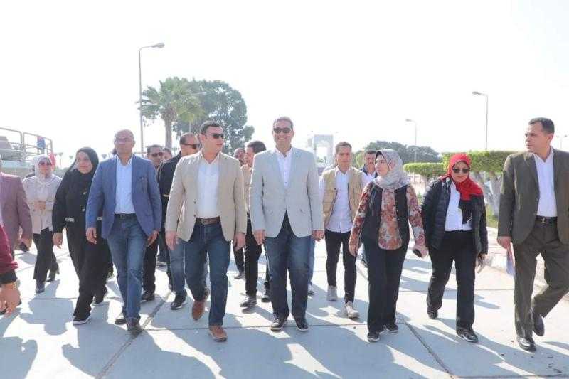 محافظ دمياط ووزير الاسكان يتفقدان محطة معالجة صرف صحى رأس البر ويتابعان الموقف التنفيذى لمشروع صرف صحي شط جريبة