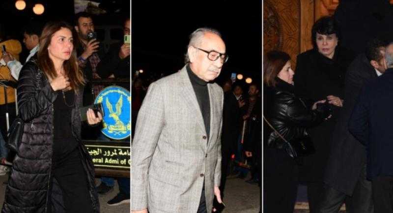 محمد أبو داود وفردوس عبد الحميد ونجلاء بدر في عزاء نبيل الحلفاوي