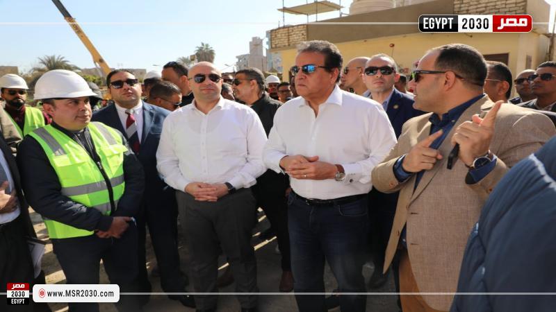 تفقد وزير الصحة مشروع إنشاء مستشفى ناصر العام بمحافظة بني سويف