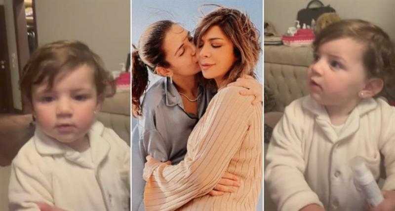 أصالة تعتذر لابنتها شام بسبب نشر فيديو لحفيدتها في عيد ميلادها الأول