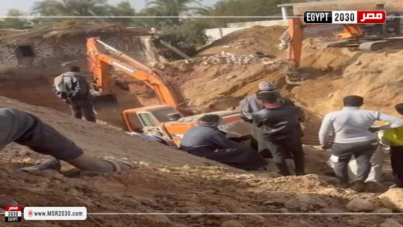 استخراج جثمان شاب أثر انهيار بئر