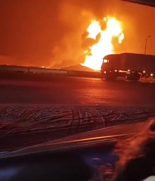 حريق هائل فى خط مواسير الغاز 