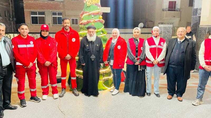 الهلال الأحمر المصري بالإسماعيلية يشارك في تأمين قداس عيد الميلاد المجيد