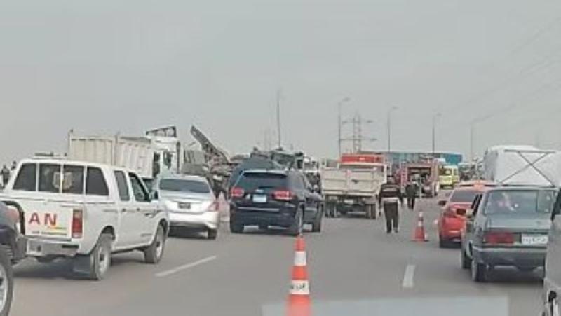 توقف الحركة المرورية على الدائري الأوسطي