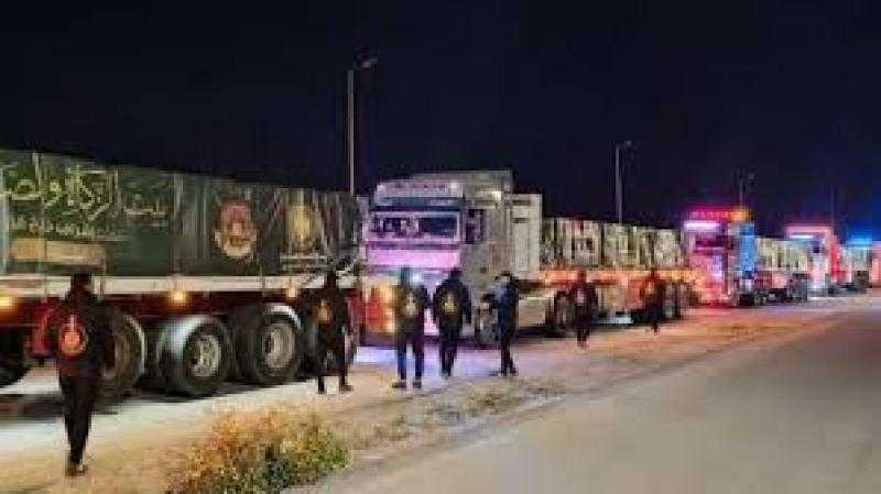 «بيت الزكاة والصدقات» يعلن دخول القافلة التاسعة من المساعدات إلى غزة