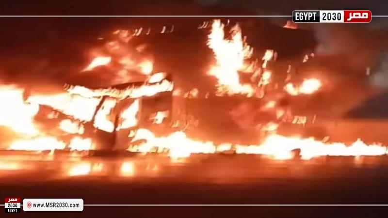 حريق سيارة نقل بالاسكندرية