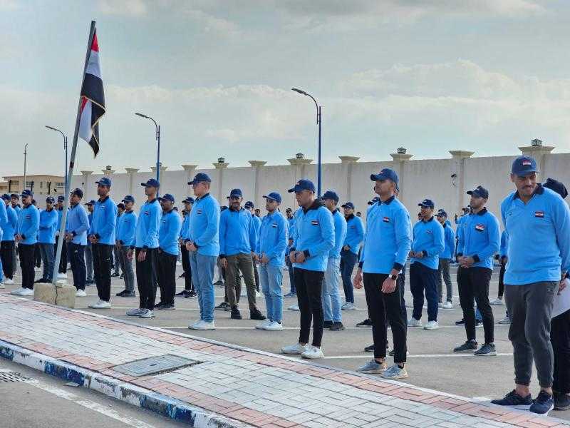 طلاب جامعة برج العرب التكنولوجية يؤدون التربية العسكرية