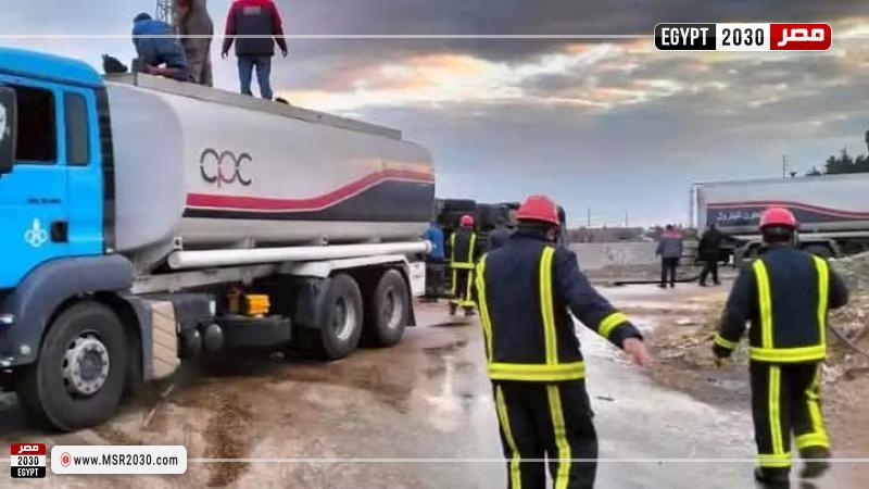 انقلاب سيارة مواد بترولية