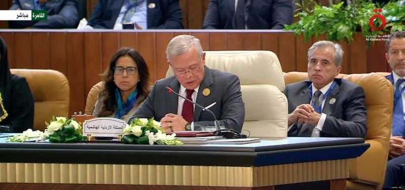 الملك عبدالله الثاني: نرفض التهجير وندعم إعمار غزة وحل الدولتين
