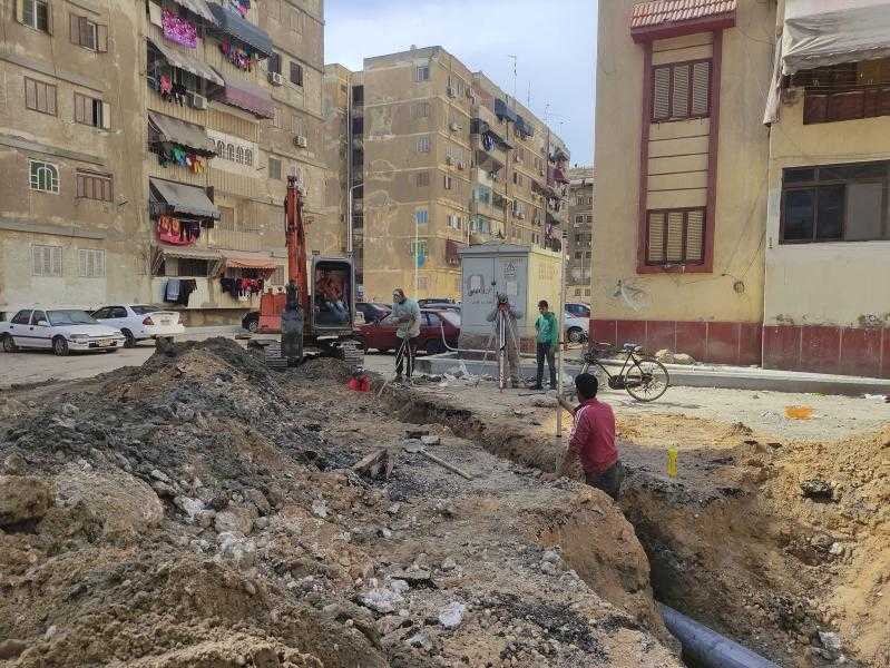 استمرار أعمال تطوير منطقة الحزب الوطني ببورفؤاد بمحافظة بورسعيد ضمن خطة الارتقاء بالمدينة