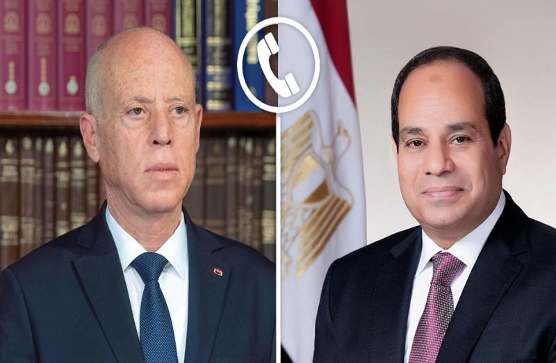السيد الرئيس عبد الفتاح السيسي والرئيس التونسي قيس سعيد