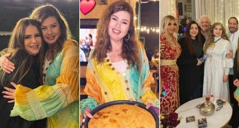 دنيا عبد العزيز وعلي الحجار وخالد زكي ومحمد عبد العزيز في إفطار رانيا فريد شوقي