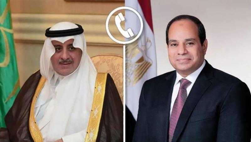 الرئيس السيسي يتلقى التهنئة بعيد الفطر من أمير منطقة تبوك