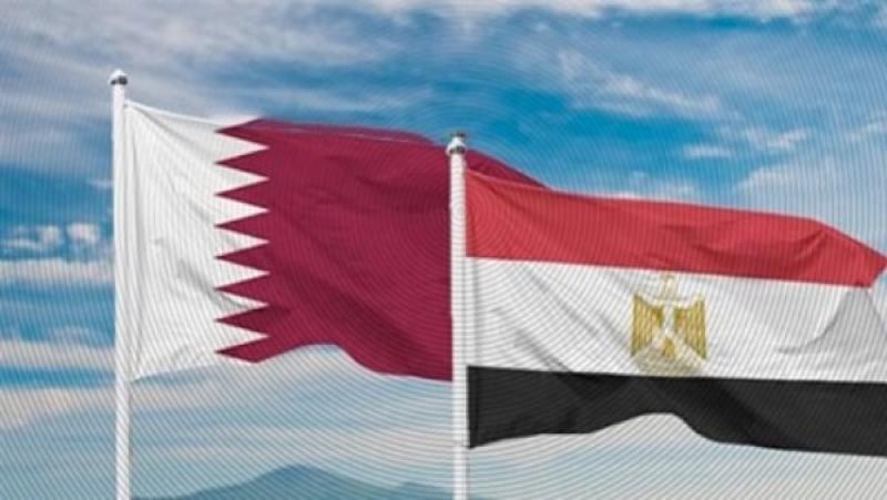 علم قطر ومصر 
