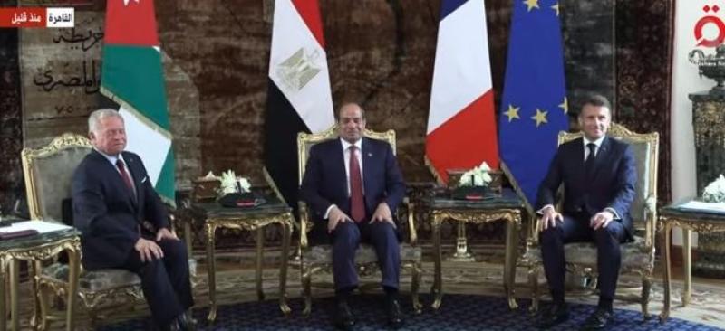 قمة ثلاثية مصرية فرنسية أردنية بقصر الاتحادية