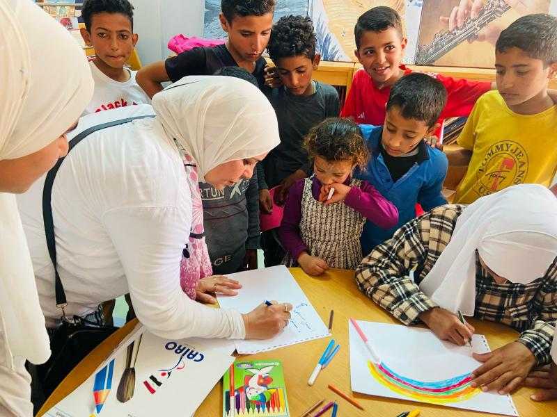 أنشطة فنية لأطفال مكتبة النجاح بشمال سيناء ضمن فعاليات ملتقى فنون البادية