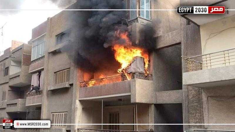 حريق هائل داخل شقة سكنية في العجوزة