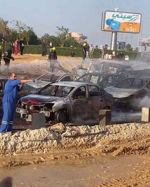 بالصور.. مصرع وإصابة 21 شخصا في انفجار خط غاز بطريق الواحات