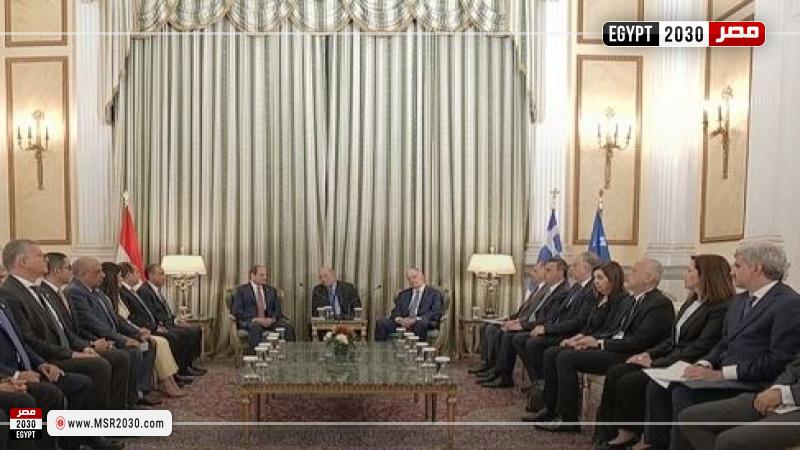 السيسي بالقصر الرئاسي في أثينا