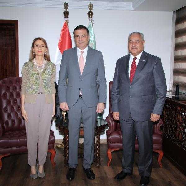 وزير الزراعة يبحث مع مدير ومكتب اليونسكو وممثل الفاو التعاون المشترك لتطوير المتحف الزراعي وحديقة الأسماك