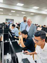 رئيس جامعة الدلتا التكنولوجية يتفقد الإختبارات العملية بقاعة الإختبارات الإلكترونية لامتحانات نهاية العام الجامعي ٢٠٢٥/٢٠٢٤