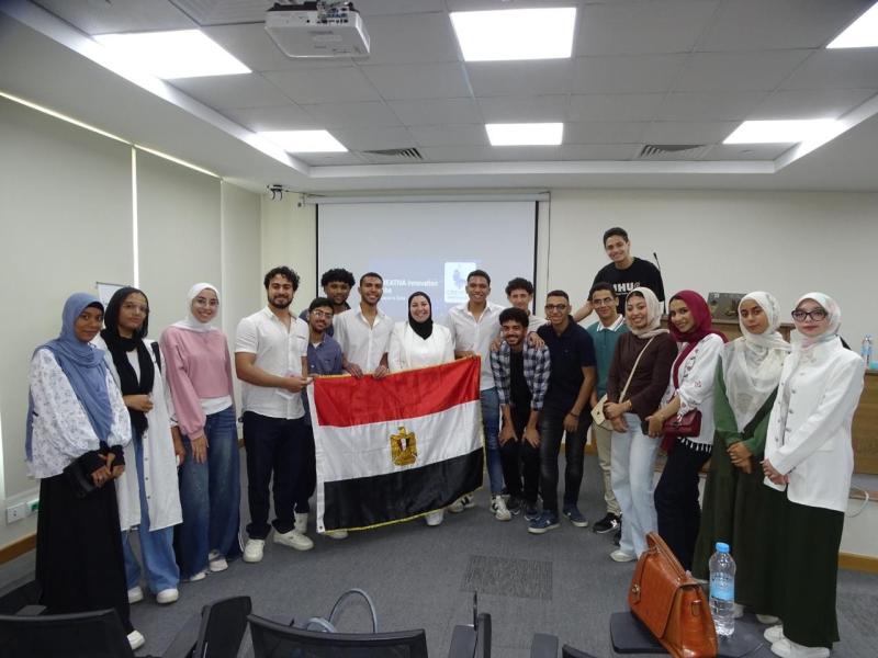 طلاب برنامج العلوم التطبيقية للفضاء والملاحة بجامعة بني سويف الأهلية يشاركون في اللقاء التعريفي بالمعهد القومي للاتصالات بالقرية الذكية