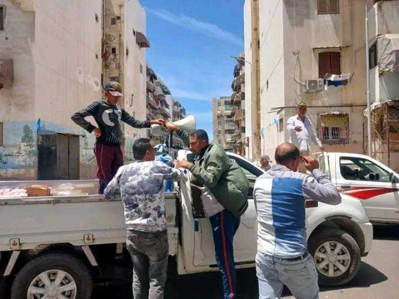 إزالة التعديات والإشغالات والمخالفات بمنطقة الأربعين عمارة بالضواحي ببورسعيد