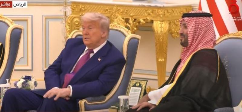 ولي العهد السعودي يستقبل الرئيس الأمريكي ترامب بقصر اليمامة