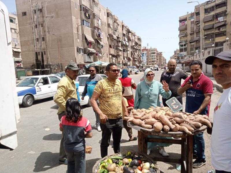 استمرار الحملات المكبرة لإزالة الإشغالات والأسواق العشوائية بمنطقة السيدة نفيسة بحي الضواحي ببورسعيد