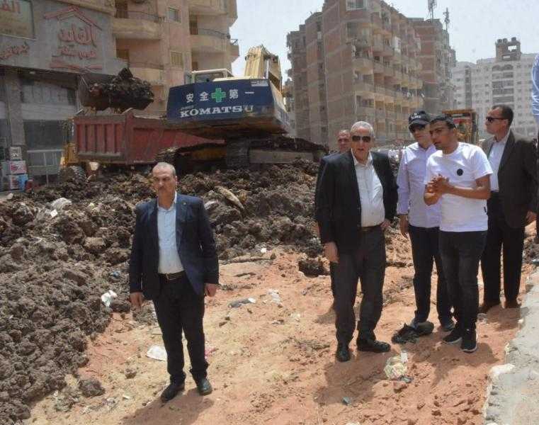 محافظ الغربية يتفقد أعمال تطوير كورنيش محور محلة منوف بطنطا