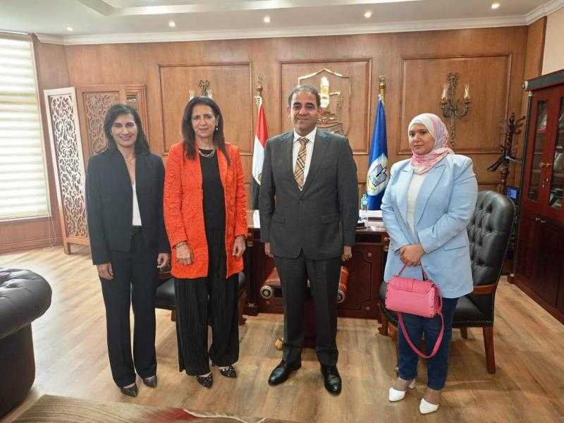 رئيس جامعة بورسعيد يستقبل المدير التنفيذى لهيئة فولبرايت مصر