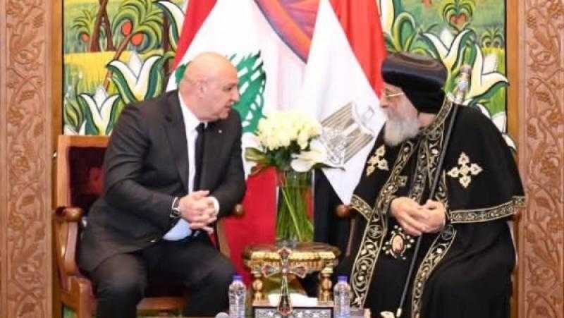 البابا تواضروس يستقبل الرئيس اللبناني
