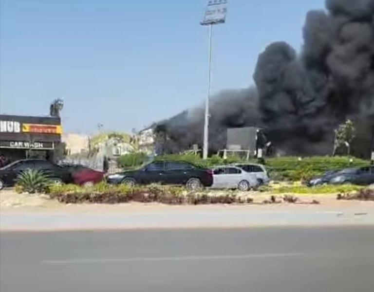  حريق داخل كافيه قرب وصلة دهشور