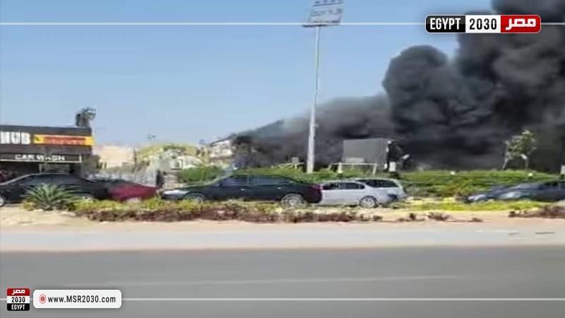 حريق داخل كافيه قرب وصلة دهشور