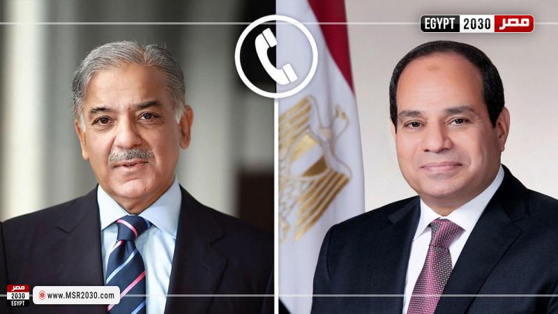 الرئيس عبد الفتاح السيسي ورئيس الوزراء الباكستاني شهباز شريف