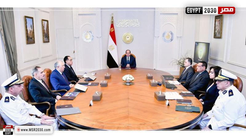 جانب من اجتماع الرئيس عبد الفتاح السيسي
