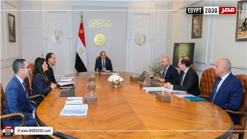 جانب من اجتماع  الرئيس عبد الفتاح السيسي