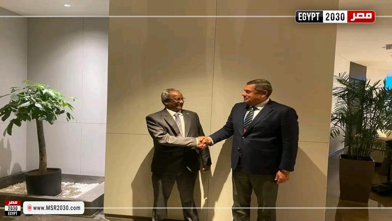 السفير أبو بكر حفني محمود والسفير حسين الأمين الفاضل، وكيل وزارة الخارجية السودانية