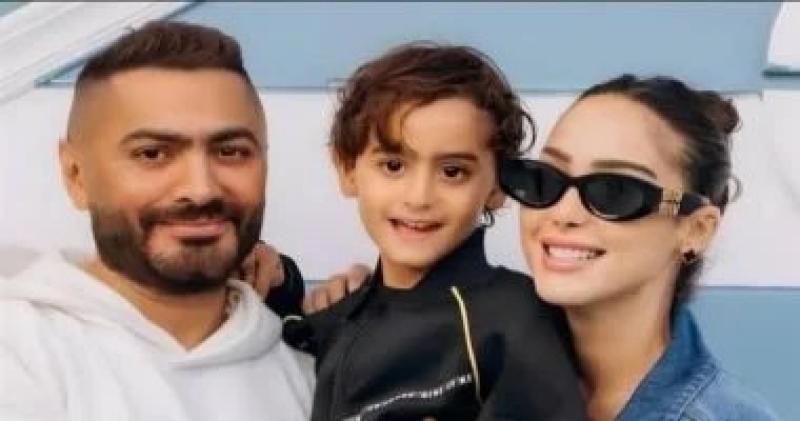 للمرة الثانية..آدم ابن تامر حسني وبسمة بوسيل في وعكة صحية